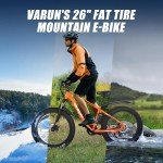 VARUN E Bikes for Men - Peak 750W Ebikes for Adults - Fat Tire Electric Bike Up to 25MPH 60+ Miles with 48V 13AH Removable Battery - 26" Electric Mountain Bike Features 7-Speed, Lockable Suspension
