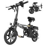 WERHY 14'' Electric Bike for Adults 750W Peak Motor, 499.2Wh Removable Battery Up to 35Miles(Pedal-Assist), 22 mph Folding Ebike, Adults Electric Bicycles, Mini E Bikes for Adults and Teens