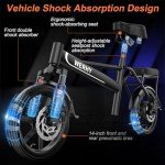 WERHY 14'' Electric Bike for Adults 750W Peak Motor, 499.2Wh Removable Battery Up to 35Miles(Pedal-Assist), 22 mph Folding Ebike, Adults Electric Bicycles, Mini E Bikes for Adults and Teens