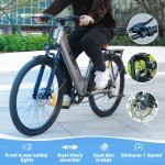 850W Ebike 26" Electric Bike Bicycle 28Mph CommuterTire Mountain Bikes Adults