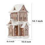 Braxio Gingerbread House Christmas Tabletop Decorations - Village Gingerbread Decor Traditional Cottage Church Christmas Collectible Figurines High 10.25x7.5x13.5 Inch