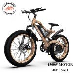 26" 1500W 48V Electric Bike Mountain Bicycle Fat Tire E-Bike Commuter for Adult
