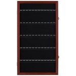 DisplayGifts 60 Souvenir Spoon Tea Spoon Display Case Rack Holder Wall Cabinet Collection Frame with UV Protection, Lockable Door (Cherry Finish)