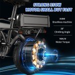 SOHAMO 14" Electric Bike 350W 48V/20A Foldable Ebike Wireless Charger Applied