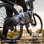 VARUN 26" Folding Electric Mountain Bike Peak 750W Adults City E-Bike 48V 20MPH