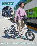 Gotrax NEPHELE 16" Folding Electric Bike, Max Range 28Miles(Pedal-assist) &15.5Mph Power by 350W Motor, Front Suspension&Adjustable Seat and Handlebar, Commuter Electric Bicycle for Adults/Teens White