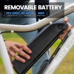 5TH WHEEL Mate Electric Bike for Adults with 1000W Peak Motor and 468WH Removable Battery Ebike, Color LCD Display Commuting Electric Mountain Bike with 7-Speed and Front Suspension