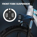 5TH WHEEL Mate Electric Bike for Adults with 1000W Peak Motor and 468WH Removable Battery Ebike, Color LCD Display Commuting Electric Mountain Bike with 7-Speed and Front Suspension