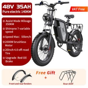 T1/X20/21 Electric Bike 1000W/2000W/3000W 48V/35Ah Dual Suspension Adult Ebike