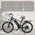E-Bike 24" Electric Bike for Adults Peak 500W Motor City Bicycle Commuter Ebike