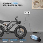 HiKeep Electric Bike for Adults, 20 inch Fat Tire Ebike with 1000W Motor 48V13Ah Battery Up to 32MPH / 60Miles, 7 Speed Dirt Electric Motorcycle Bicycle