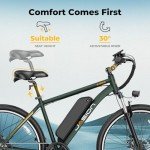 Jasion EB5 Plus Electric Bike, 480 WH Removeable Battery, 750W Peak Motor Electric Mountain Bike, 20MPH Ebike for Adults with Front Fork Suspension