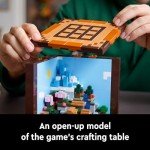 LEGO Minecraft The Crafting Table, Collectible Video Game Building Set with Minecraft Figures, Mobs and Biomes, 15 Year Anniversary Model, Build and Display Minecraft Gift for Adults, 21265
