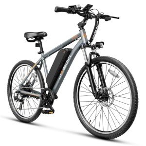Jasion 750 W Peak Motor Electric Bike for Adults, 480 WH Removable Battery, Up to 20 MPH & 45 Miles, E Bike Bicycles for Commuting and Travel 27.5 Inch Tires