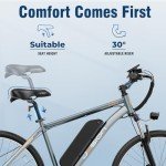 Jasion 750 W Peak Motor Electric Bike for Adults, 480 WH Removable Battery, Up to 20 MPH & 45 Miles, E Bike Bicycles for Commuting and Travel 27.5 Inch Tires