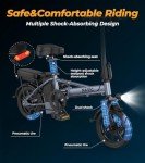 NAVIC CB6PRO Electric Bike for Adults, 750W Peak Power Folding Ebike, 22Mph Max Speed, 749Wh Removable Battery, 14" Adults Electric Bicycle, Max 40Miles Long Range, Mini E Bikes