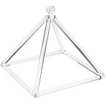 Clear Quartz Crystal Singing Pyramid (3 inch- 20 Inch) Quartz Crystal Singing Pyramid Healing Musical Instrument Quartz Singing Pyramid With Carry Case Bag For Sound Healing Meditation