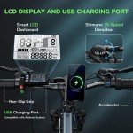 26inch Electric Bike Adults 500W 48V Mountain City E-Bike W/ Smart LCD Commuter