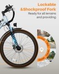 VICTRIP Seeker S Electric Bike for Adults 350W(Peak 540W) 26 inch Electric Bicycle Step Thru Ebike, with 36V/9Ah Battery, 20MPH, 7-Speed Gears and Front Suspension, UL 2849 Certified E-Bikes