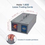 BCW Collectible Card Bin - Holds up to 1600 Cards - 2 Pack Gray | Large Card Storage Box for Loose Trading Cards | Pokemon, MTG, and Sports Card Storage Boxes | Plastic Sorting Card Box