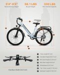 VICTRIP Seeker S Electric Bike for Adults 350W(Peak 540W) 26 inch Electric Bicycle Step Thru Ebike, with 36V/9Ah Battery, 20MPH, 7-Speed Gears and Front Suspension, UL 2849 Certified E-Bikes