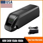 Ebike Battery 48V 36V 15Ah 10Ah 200W-1500W Electric BIKE Lithium Battery Black