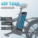 VARUN E Bike 20" Peak 750W Folding Electric Bicycle 48V 7.8Ah Ebike for Adults