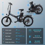 VARUN E Bike 20" Peak 750W Folding Electric Bicycle 48V 7.8Ah Ebike for Adults