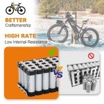 Ebike Battery 48V 36V 15Ah 10Ah 200W-1500W Electric BIKE Lithium Battery Black
