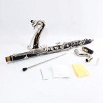 WUQIMUSC Professional Bass Clarinet Low E Bb flat Synthetic wood Body Nickel Plated Keys with Case Rich Sound Musical Instrument Student Clarinet (Low E)