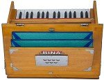 BINA 23B Deluxe, Harmonium, 2 1/2 Octaves, 32 Keys, Small, Portable, Compact, Special Reeds, Safri, Natural Color, Bag, Kirtan, Musical Instrument Indian (PDI- DAA)
