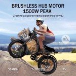 Riding'times 1500W Moped Style Electric Bike, 6-Layer Full Suspension Ebike, Max 28MPH & 37-150 Miles Electric Motorcycle, 750WH/1500WH Removable Battery, 20" Fat Tire Dirt Bike All Terrain