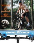 Qlife Racer Electric Bike for Adults - 21-Speed Mountain Ebike with Peak 1000W 28MPH Brushless Motor, 48V10.4Ah Removable Battery, 27.5X2.1 Tire Step Over E-MTB, Up to 50 Miles, E Bikes Black