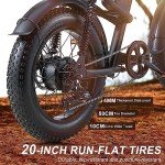 Riding'times 1500W Moped Style Electric Bike, 6-Layer Full Suspension Ebike, Max 28MPH & 37-150 Miles Electric Motorcycle, 750WH/1500WH Removable Battery, 20" Fat Tire Dirt Bike All Terrain