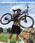 Qlife Racer Electric Bike for Adults - 21-Speed Mountain Ebike with Peak 1000W 28MPH Brushless Motor, 48V10.4Ah Removable Battery, 27.5X2.1 Tire Step Over E-MTB, Up to 50 Miles, E Bikes Black