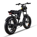 Riding'times 1500W Moped Style Electric Bike, 6-Layer Full Suspension Ebike, Max 28MPH & 37-150 Miles Electric Motorcycle, 750WH/1500WH Removable Battery, 20" Fat Tire Dirt Bike All Terrain