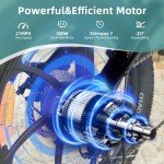 2024 E-Bike 20" Electric Bike Fat Tire 850W Folding City Bicycle Commuter Ebike