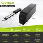 52V 48V 36V 10Ah 15AH 20Ah Ebike Battery for 100W-2000W Electric Bicycle Lithium