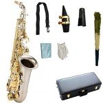 Sax Alto EB Tone Saxophone Silver Plated Key Sax Professional Musical Instrument with Mouthpiece Case Gloves Sax Instruments