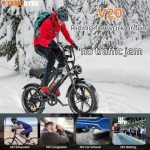 Tamobyke V20 4.0 Electric Bike,1500W Max Motor/48V 15ah Removable Battery E-Bike, 20'' Fat Tire Electric Bike, 28-30mph Max Speed, Color Display, Throttle & Pedal Assist. UL Certified.