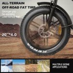 Tamobyke V20 4.0 Electric Bike,1500W Max Motor/48V 15ah Removable Battery E-Bike, 20'' Fat Tire Electric Bike, 28-30mph Max Speed, Color Display, Throttle & Pedal Assist. UL Certified.