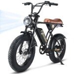 CYCROWN CycRun Electric Bike for Adults 750W Motor with 374.4WH Battery, 20MPH 55Miles Moped Style Ebike for Adults, 20" Fat Tire Commuting Off Road Mountain Ebike with Hydraulic Suspension, UL2849