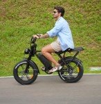 V8 Electric Bike for Adults, Fat Tire E Bike with 750W Peak Motor 48V 15Ah Removable Larger Battery, 20" x 4.0 Electric Mountain Bike, 31MPH Max Speed, Shi-mano 7 Speed Electric Bicycles, Black