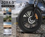 HAPPYRUN 1500W Moped Style Electric Bike | Adult eBikes - 48V 18Ah Removable Battery | 60+ Mile | 32MPH Top Speed - All Terrain Fat Tire Electric Bike for Mountains, Snow, Sand, Road