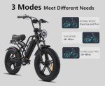 HAPPYRUN 1500W Moped Style Electric Bike | Adult eBikes - 48V 18Ah Removable Battery | 60+ Mile | 32MPH Top Speed - All Terrain Fat Tire Electric Bike for Mountains, Snow, Sand, Road