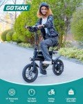 Gotrax Nano 14" Folding Electric Bike, Max Range 25Miles(Pedal-Assist) & Max Speed 15.5Mph, Power by 350W Motor, Adjustable Seat & Dual Fenders, Commuter Electric Bicycle for Adults/Teens White