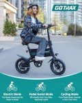 Gotrax Nano 14" Folding Electric Bike, Max Range 25Miles(Pedal-Assist) & Max Speed 15.5Mph, Power by 350W Motor, Adjustable Seat & Dual Fenders, Commuter Electric Bicycle for Adults/Teens White