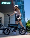 Gotrax Nano 14" Folding Electric Bike, Max Range 25Miles(Pedal-Assist) & Max Speed 15.5Mph, Power by 350W Motor, Adjustable Seat & Dual Fenders, Commuter Electric Bicycle for Adults/Teens White