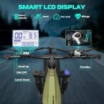 Vivi ACE01 Electric Bike for Adults, 26" x 4.0 Fat Tire Ebike, 1475W Peak Motor Torque Sensor Electric Mountain Bike, 25MPH Electric Bicycle with 48V 15AH Battery, 7 Speed, Hydraulic Brake, UL 2849