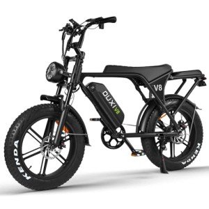 OUXI V8 Electric Bike Adults, Electric Mountain Bike with 750W Motor 48V 15Ah Removable Larger Battery 31MPH 20'' Fat Tire E Bike Shi-Mano 7-Speed Adult Electric Bicycles (Black)